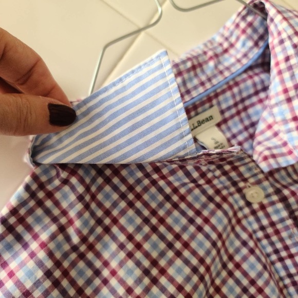 LL Bean multi-colored plaid flannel shirt - Picture 5 of 11